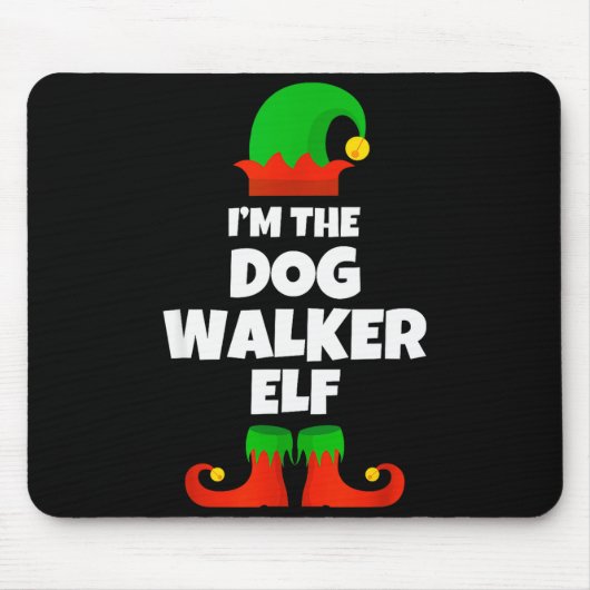 Tapis De Souris I'm The Dog Walker Elf Family Pajama Christmas Fun (Devant)