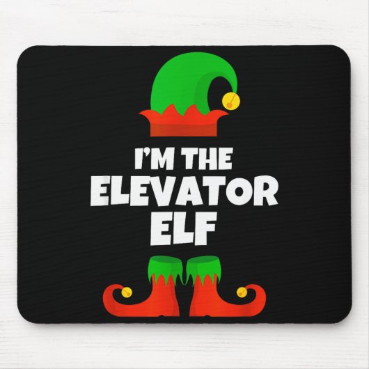 Tapis De Souris I'm The Elevator Elf Family Pajama Christmas Funny (Devant)