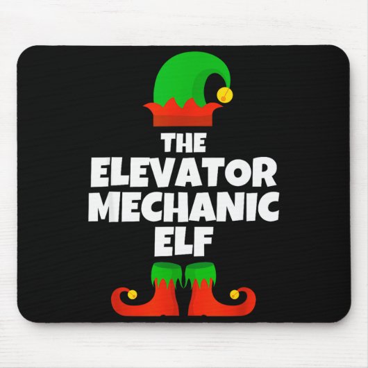 Tapis De Souris I'm The Elevator Mechanic Elf Family Pajama Christ (Devant)