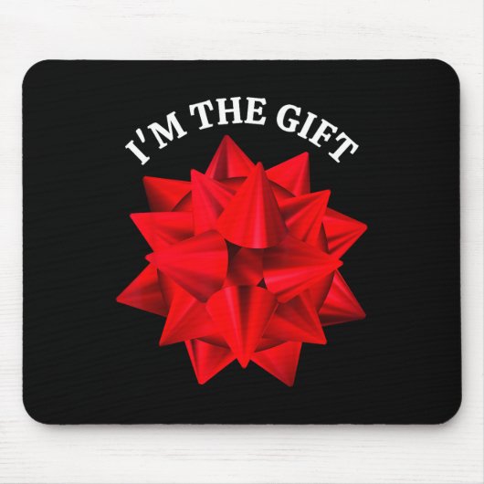 Tapis De Souris "I'm The Gift" Surdimensionné Red Bow Fun Christma (Devant)
