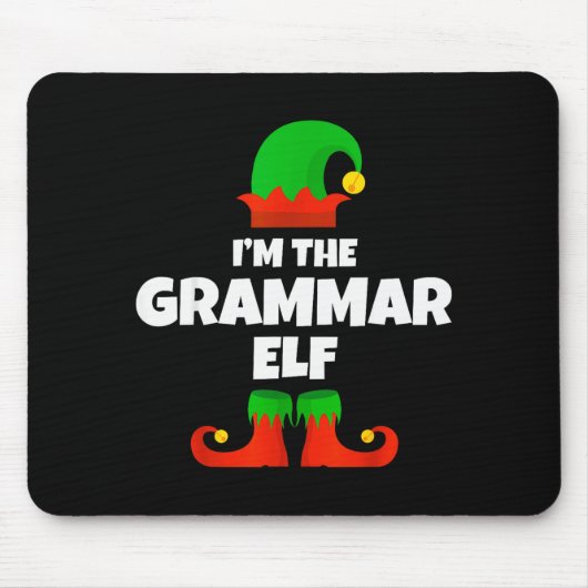 Tapis De Souris I'm The Grammar Elf Family Pajama Christmas Englie (Devant)