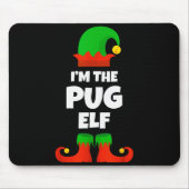 Tapis De Souris I'm The Pug Elf Family Pajama Christmas Funny Dog (Devant)