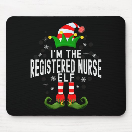 Tapis De Souris I'm The Registered Nurse Elf Christmas Family Pjs (Devant)