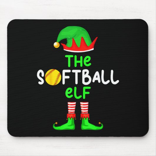 Tapis De Souris I'm The Softball Elf Christmas Family Matching Paj (Devant)