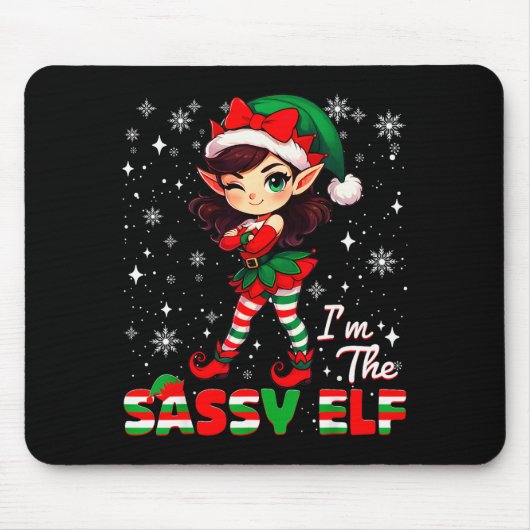 Tapis De Souris Im The Sy Elf Cute Snowflake Christmas Xmas Girl W (Devant)