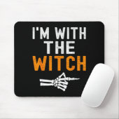 Tapis De Souris I'm With The Witch Funny Skeleton Halloween Matchi (Avec souris)