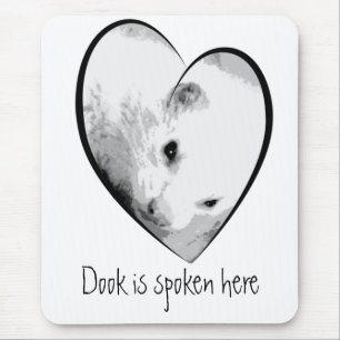 Tapis De Souris Image de Ferret mignon dans un coeur