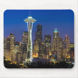 Tapis De Souris Image d'horizon de Seattle en quelques heures de