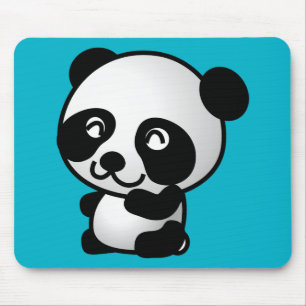 Tapis De Souris Image d'un joli panda noir et blanc