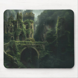 Tapis De Souris Image mystique d'un château couvert de mousse