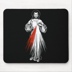 Tapis De Souris Image sacrée de la foi catholique Jésus miséricord