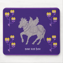 Imaginaire cheval et fleur mousepad cadeau valenti