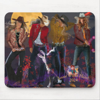 Tapis De Souris Imaginaire Cowgirl, Logo Personnalisé, Mousepad