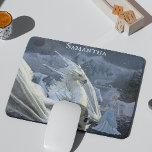 Tapis De Souris Imaginaire de la reine des glaces et du dragon d'h<br><div class="desc">This design created though digital art. It may be personalized in the area provide or customizing by choosing the click to customize further option and changing the name, initials or words. Donc, change le texte color and style or delete the text for an image only design. Contact me at colorflowcreations@gmail.com...</div>