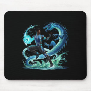 Tapis De Souris Imaginaire Dragon African American Black Man Super