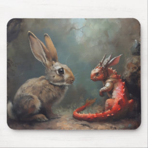 Tapis De Souris Imaginaire Dragon et Lapin