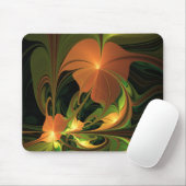 Tapis De Souris Imaginaire Plante Abstrait rouille verte Brown fra (Avec souris)