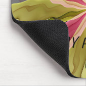 Tapis De Souris Imaginaire rose vert anthracite Fleur Texte fracta (Coin)