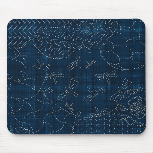 Tapis De Souris imitation de broderie de Sashiko-style (Devant)