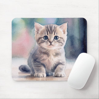 Tapis de souris impression aquarelle de chaton mig