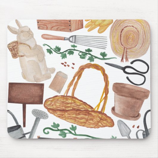Tapis De Souris Impression aquarelle de jardin (Devant)