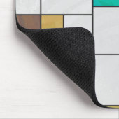 Tapis De Souris Impression Brown jaune Turquoise Mondrial (Coin)