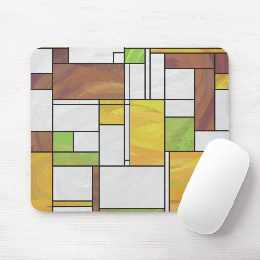 Tapis De Souris Impression Brown jaune vert (Avec souris)