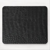 Tapis De Souris Impression cuir de crocodile faux noir (Devant)