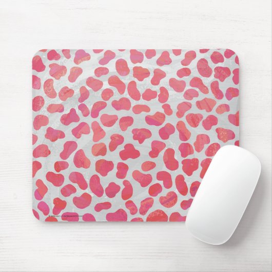 Tapis De Souris Impression dalmate rose et blanc (Avec souris)