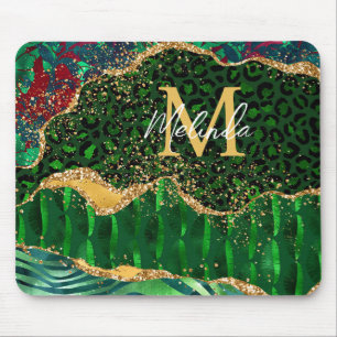 Tapis De Souris Impression d'animal de safari vert Agate