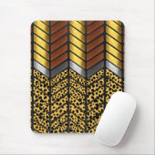 Tapis De Souris Impression d'animal guépard chevron zigzag moderne (Avec souris)
