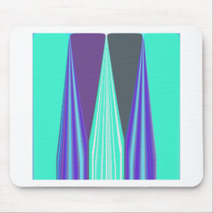 Tapis De Souris Impression d'art chevron bleu violet cyan audacieu