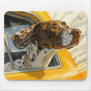 Tapis De Souris Impression d'art Chien Tacheté en Promenade en Voi
