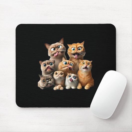 Tapis De Souris impression d'art de chat drôle (Avec souris)