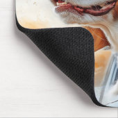 Tapis De Souris Impression d'art de chien joyeux dans le vent (Coin)
