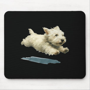 Tapis De Souris Impression d'art de chien westie mignon drôle en c