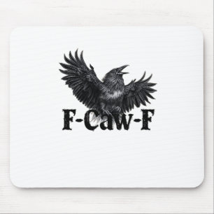 Tapis De Souris Impression d'art de corbeau en colère F-Caw-F Illu