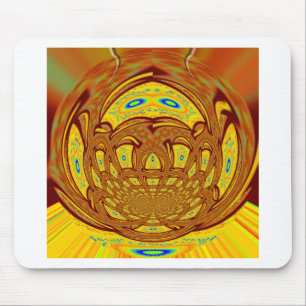 Tapis De Souris Impression d'art de gant de baseball jaune doré