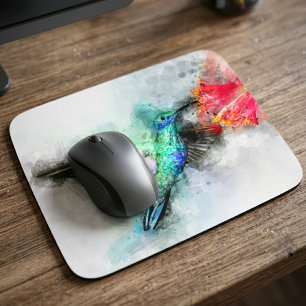 Tapis De Souris Impression d'art floral à l'aquarelle représentant