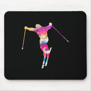 Tapis De Souris Impression d'art graphique amateur de ski de neige