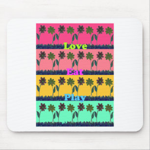 Tapis De Souris Impression d'art Manger Amour Jouer