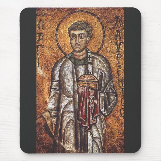 Tapis De Souris Impression d'art mosaïque orthodoxe Saint Laurent (Devant)