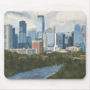Tapis De Souris Impression d'Austin Skyline Peint Art