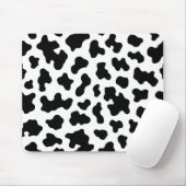 Tapis De Souris Impression de cuir de vache noir et blanc  (Avec souris)