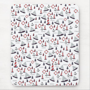 Tapis De Souris Impression de motif micro nautique de style vintag