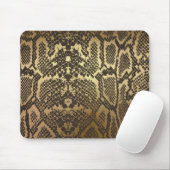 Tapis De Souris Impression de peau de serpent Moderne Glam Or (Avec souris)