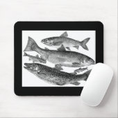 Tapis De Souris Impression de poisson vintage (Avec souris)