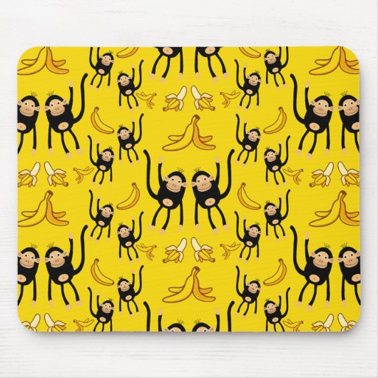 Tapis De Souris Impression De Singe Et De Banane (Devant)