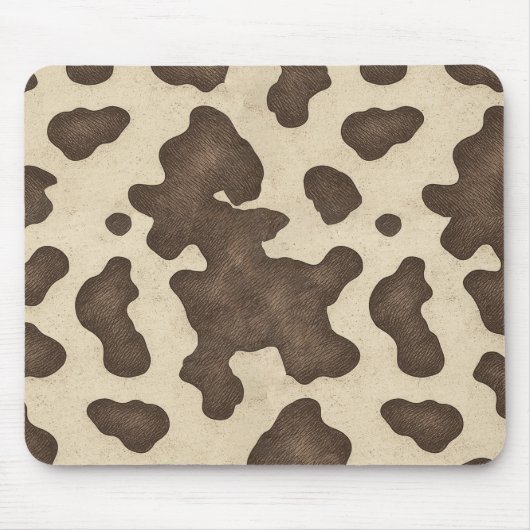 Tapis De Souris Impression de vache marron rustique Country Wester (Devant)