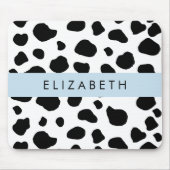 Tapis De Souris Impression De Vache, Spots De Vache, Noir Et Blanc (Devant)